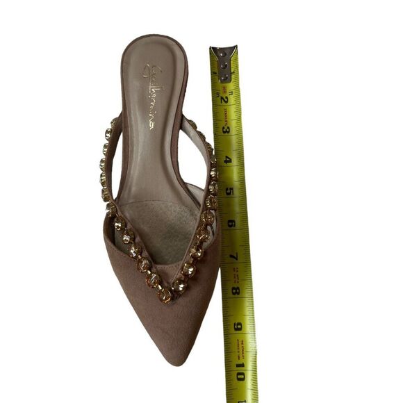 Anthropologie Guilhermina Femme Flats Women's Size 5 Sparkly Studs Slip Ons - Picture 11 of 15